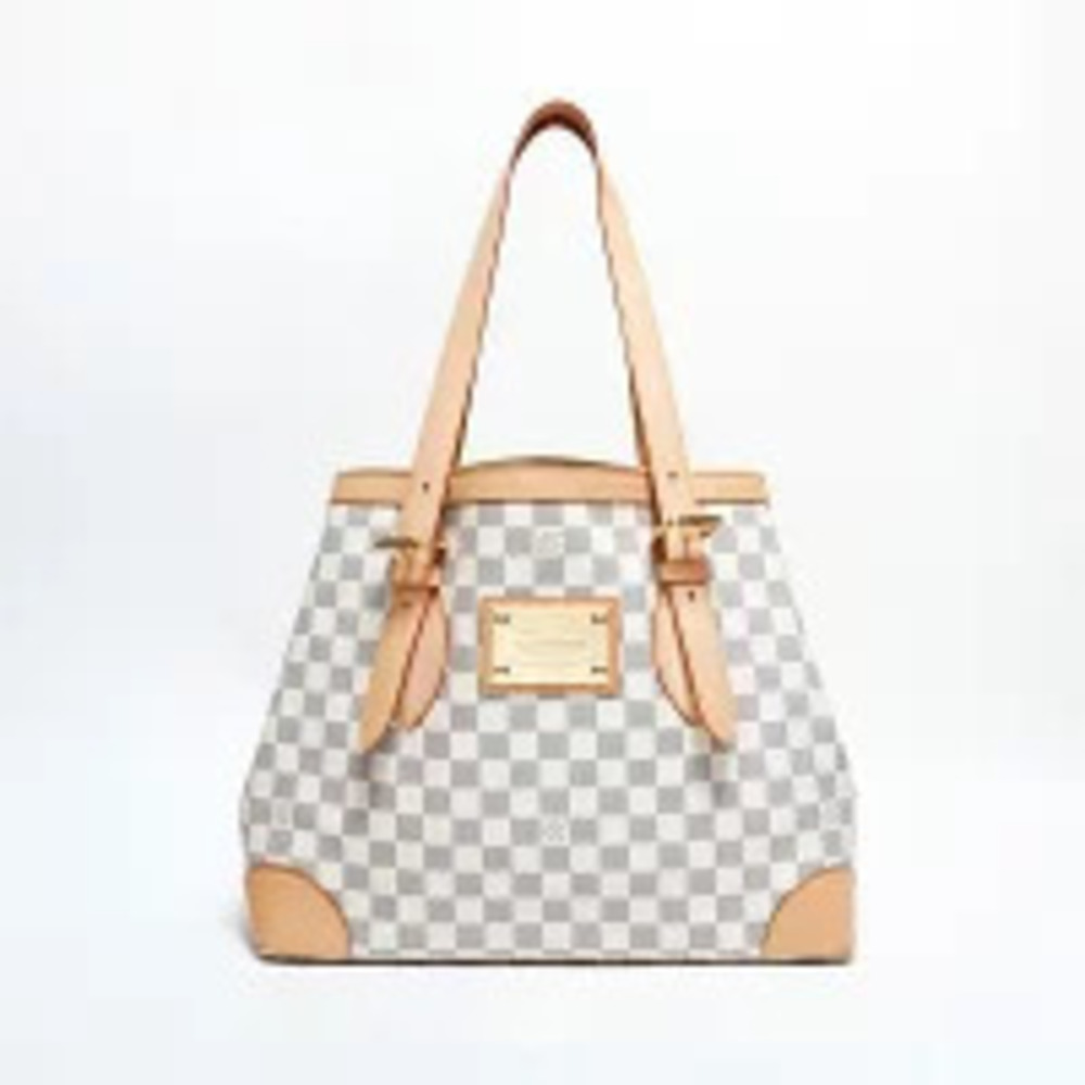 Louis Vuitton White Hampstead Azur Damier White Bag Tote